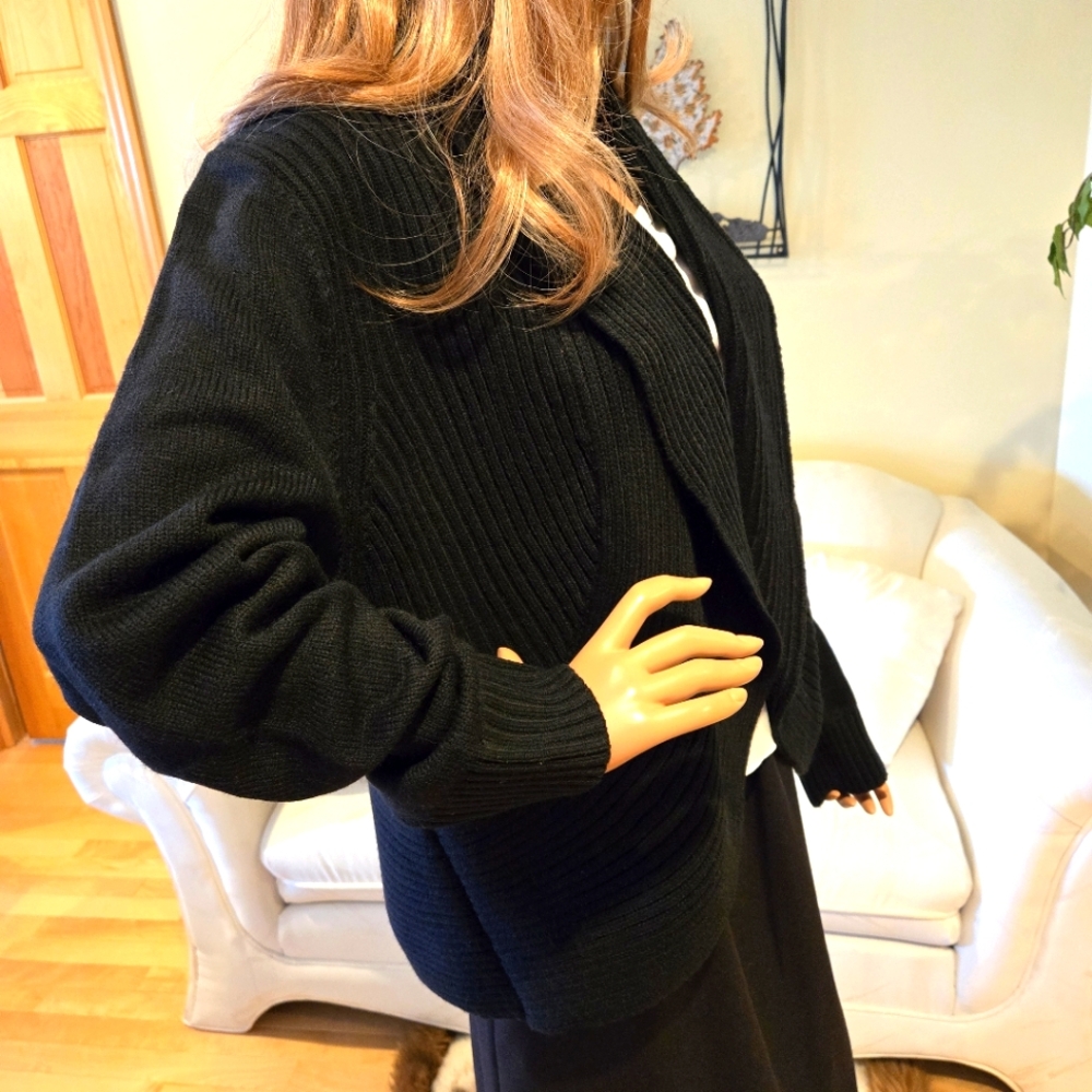 Apt.9 Black Knit Open Cardigan Size Large - image 5